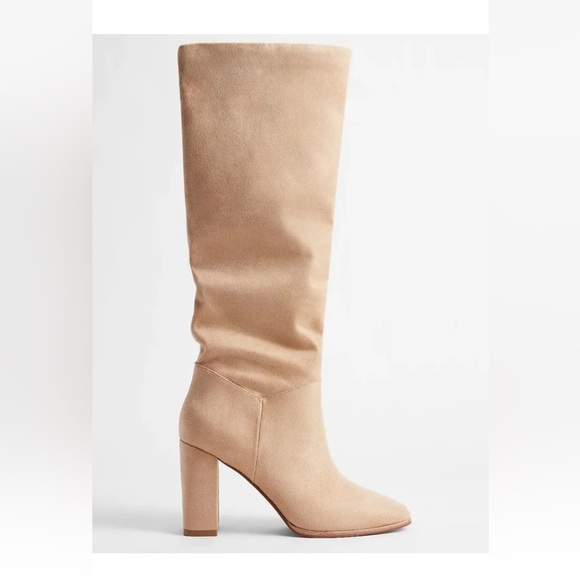 Express Slouchy Knee High Block Heel Boots - Picture 1 of 3